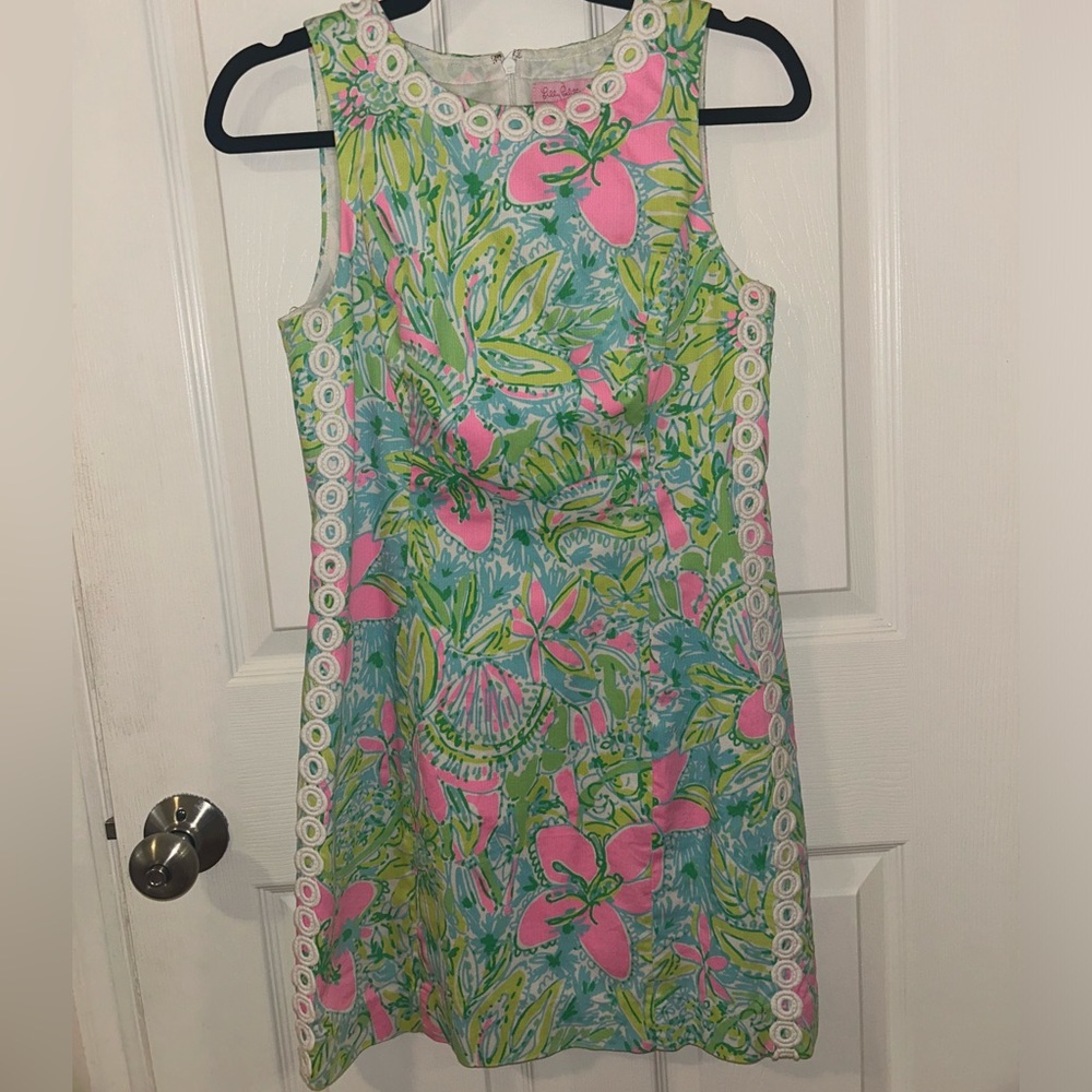 Lilly Pulitzer Pink and Green Floral Mini Dress